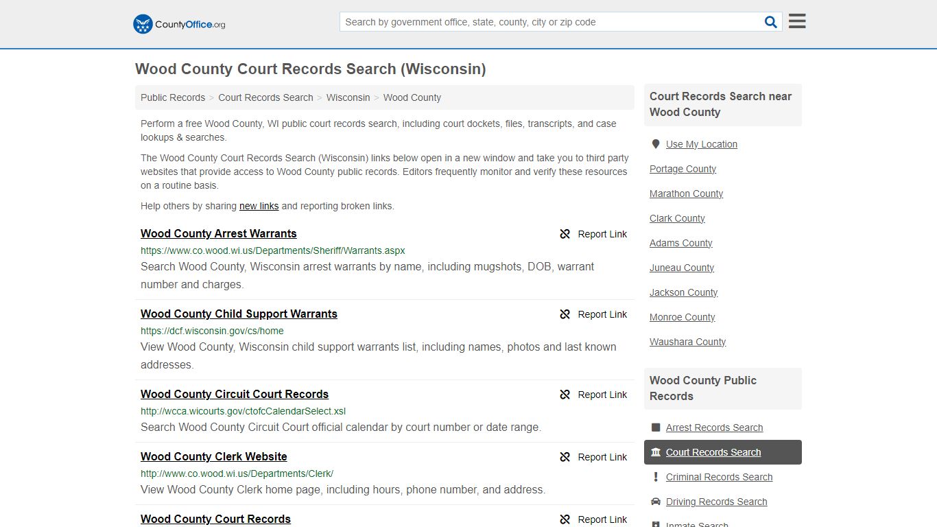 Wood County Court Records Search (Wisconsin) - County Office